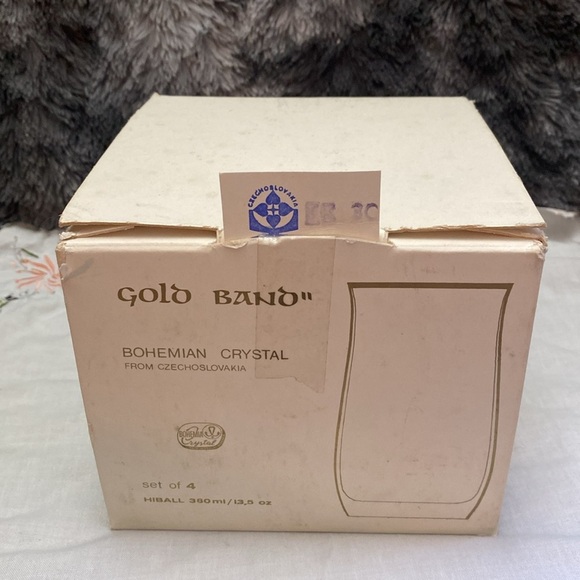 1980 Bohemian Crysalex Geneva old Fashion Gold Rim Whiskey High Ball Glasses. - Picture 16 of 16